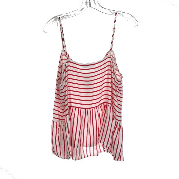NWT Womens Size XXL Cupcakes & Cashmere Striped Button Down Flounce Hem Tank Top - Picture 3 of 3